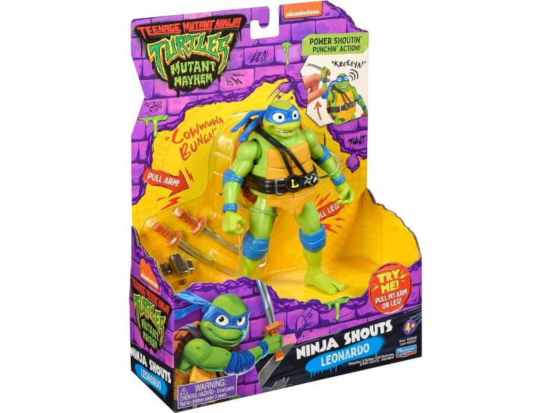 Tortugas Ninjas - Leonardo Ninja Shouts - 14 Cm Con Sonido